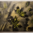 V LESE (listy 1, zlat�), sprej na pl�tn� 52x40, 2013