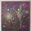 Silvestr, kombinovan� technika (sprej, akryl a knofl�ky na pl�tn�, 50x70 cm/2014)